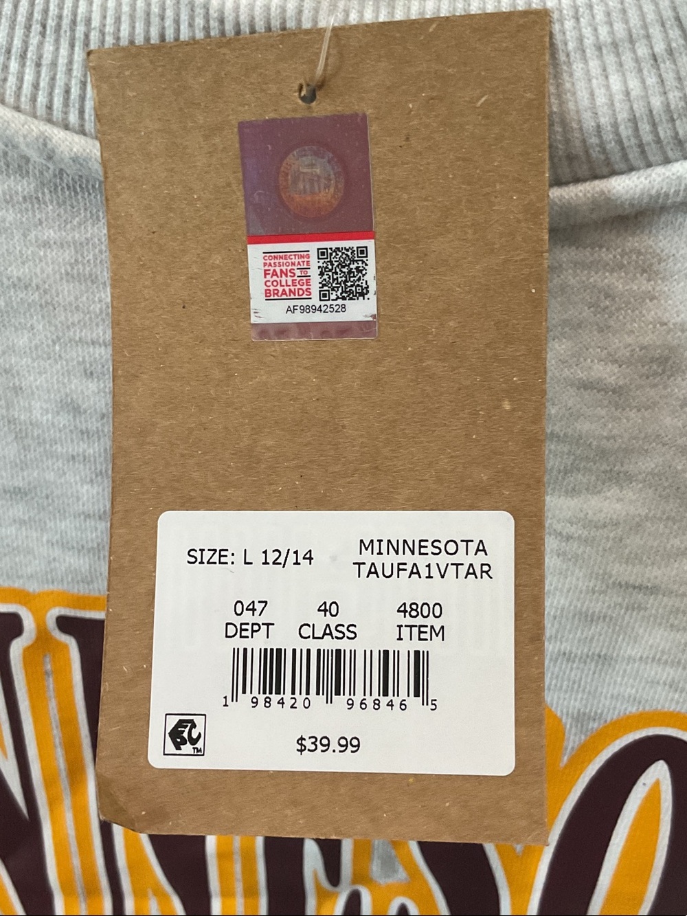 Minnesota Golden Gophers Gray Crewneck Sweatshirt - Picture 2 of 4